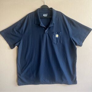 Carhartt Loose Fit Midweight Short-Sleeve Pocket Polo Blue Size‎ 4XL